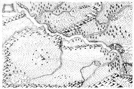 Рис. 1. Карта окрестностей Абаканска (Ф.И. Страленберг)