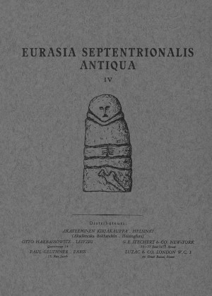 Eurasia Septentrionalis Antiqua. IV. Helsinki: 1929.