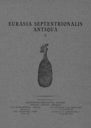 Eurasia Septentrionalis Antiqua. X. Helsinki: 1936.